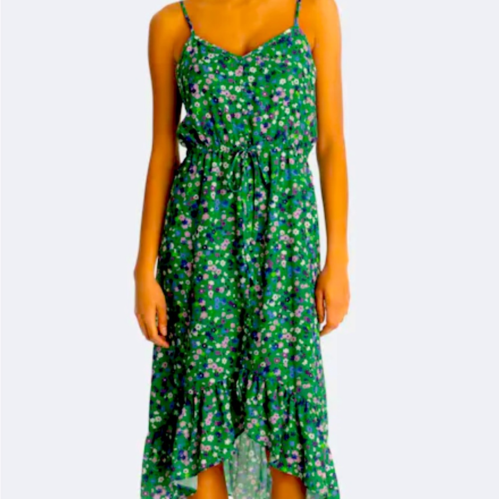 Cute green floral dress - Size 12.